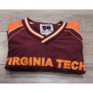 VIRGINIA TECH HOKIES 58 SPORTS WINDBREAKER PULLOVER MEN'S SIZE XL SIDE ZIP EUC